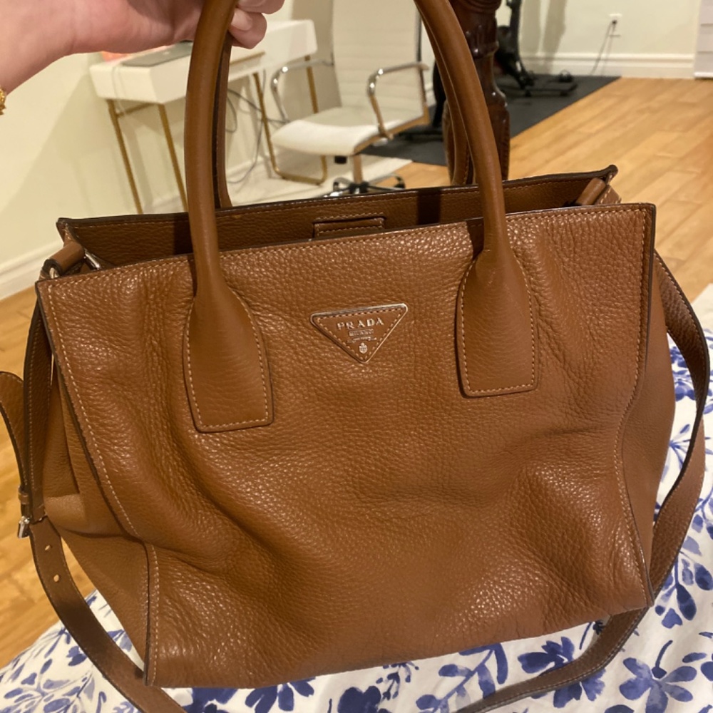 Prada Brown Leather Crossbody Handbag - Picture 7 of 8